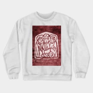 Illustration of the three wise men and baby Jesus Christ Crewneck Sweatshirt